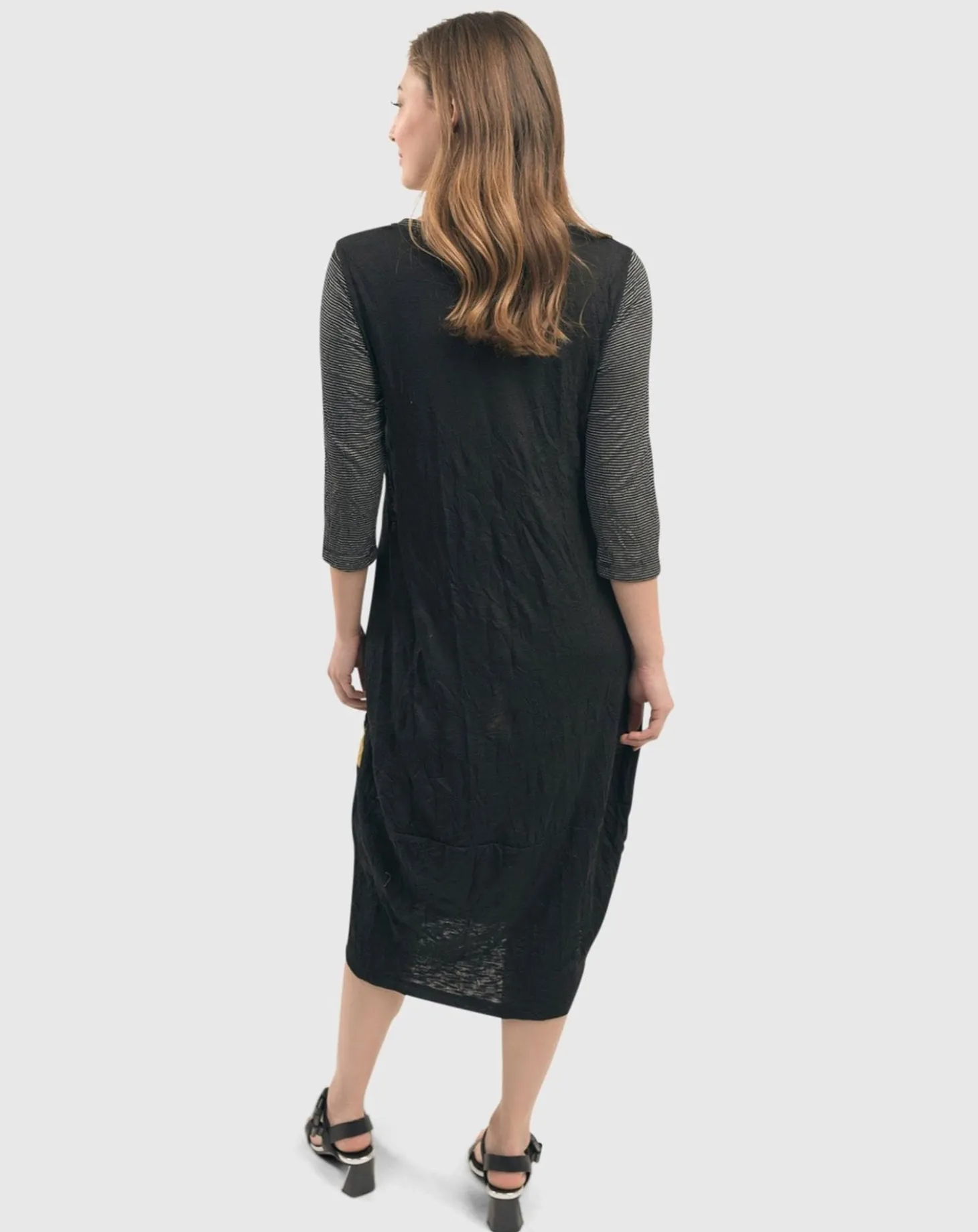 Women Alembika Ru Crinkle Cocoon Dress, Yellow