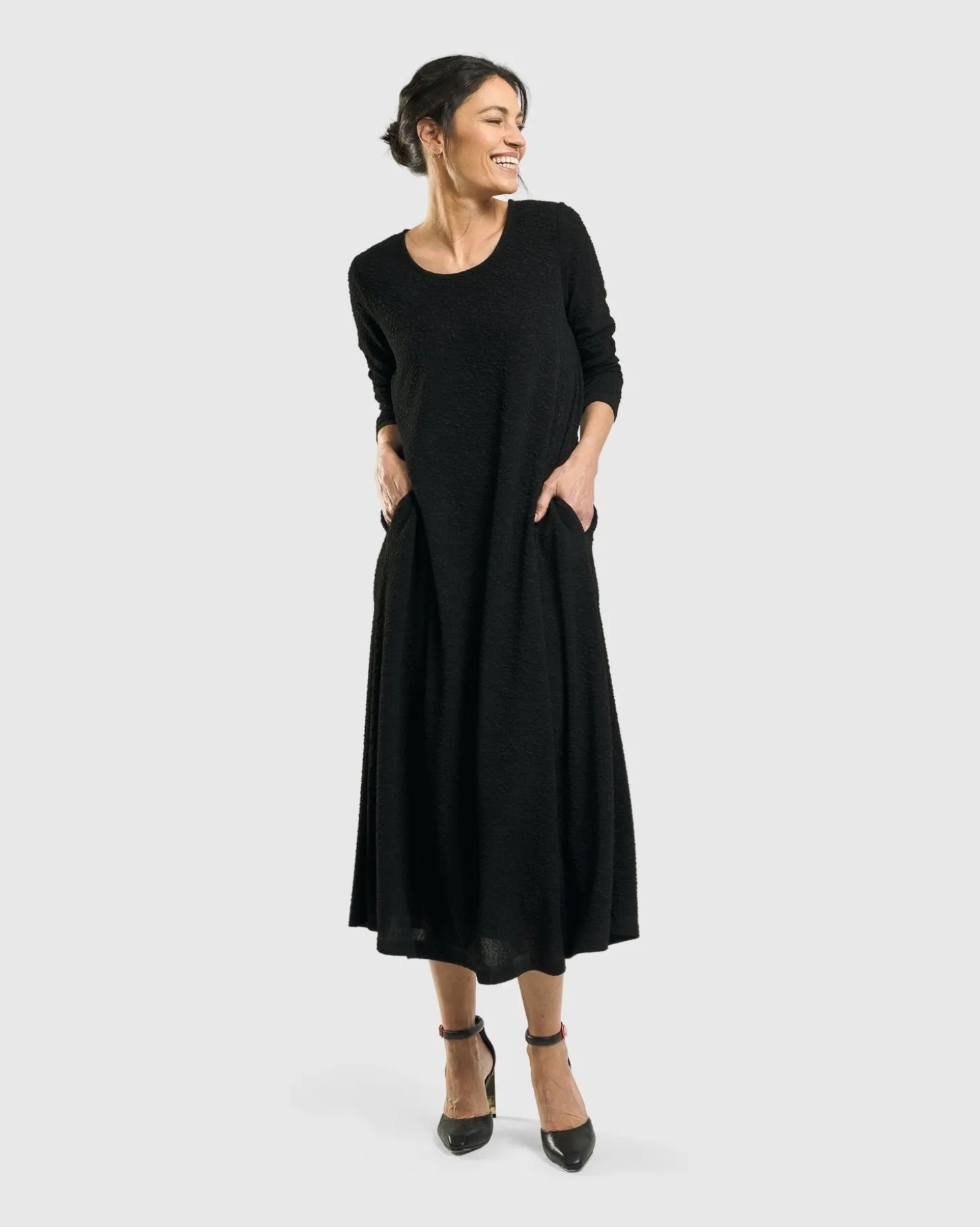Women Alembika Sabrina A-Line Dress, Black