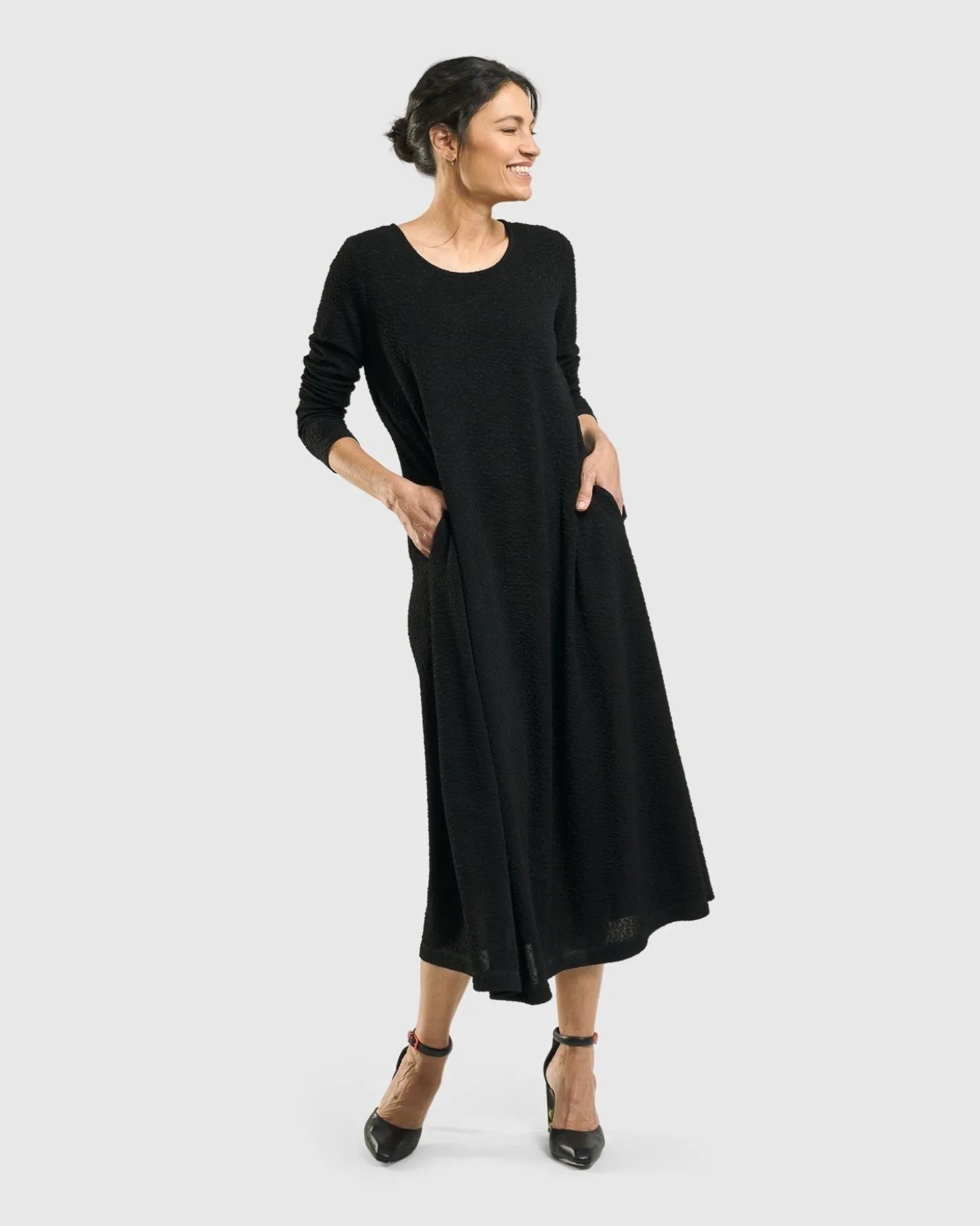 Women Alembika Sabrina A-Line Dress, Black