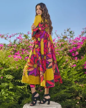 Women Alembika Saffron Shirt Dress, Bouquet
