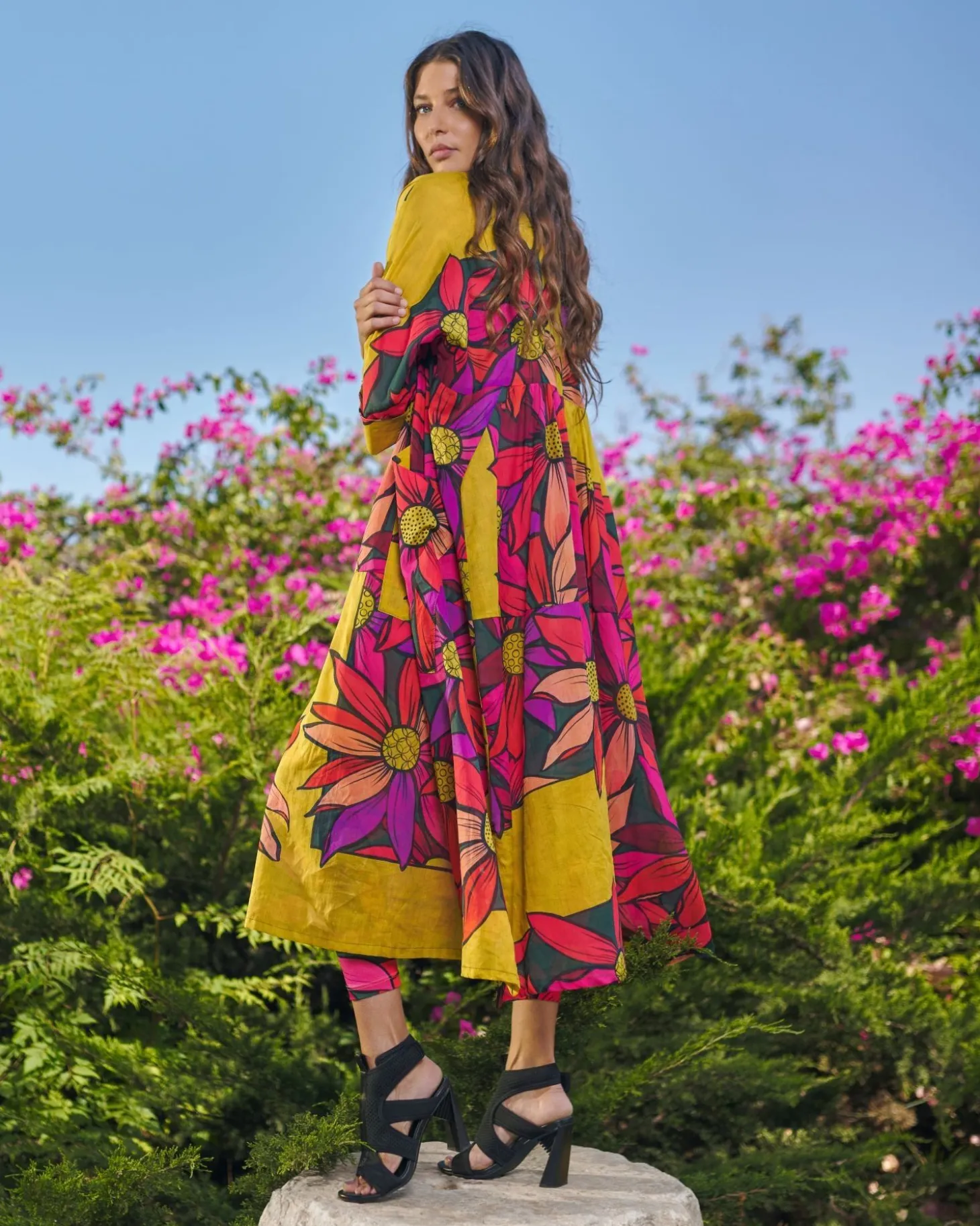 Women Alembika Saffron Shirt Dress, Bouquet