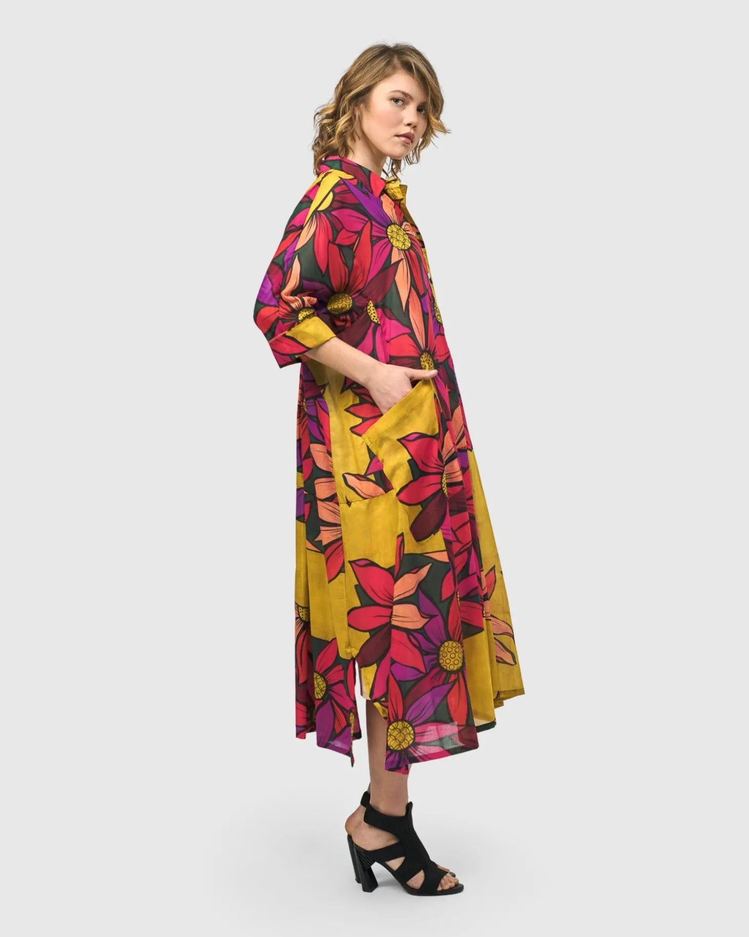 Women Alembika Saffron Shirt Dress, Bouquet