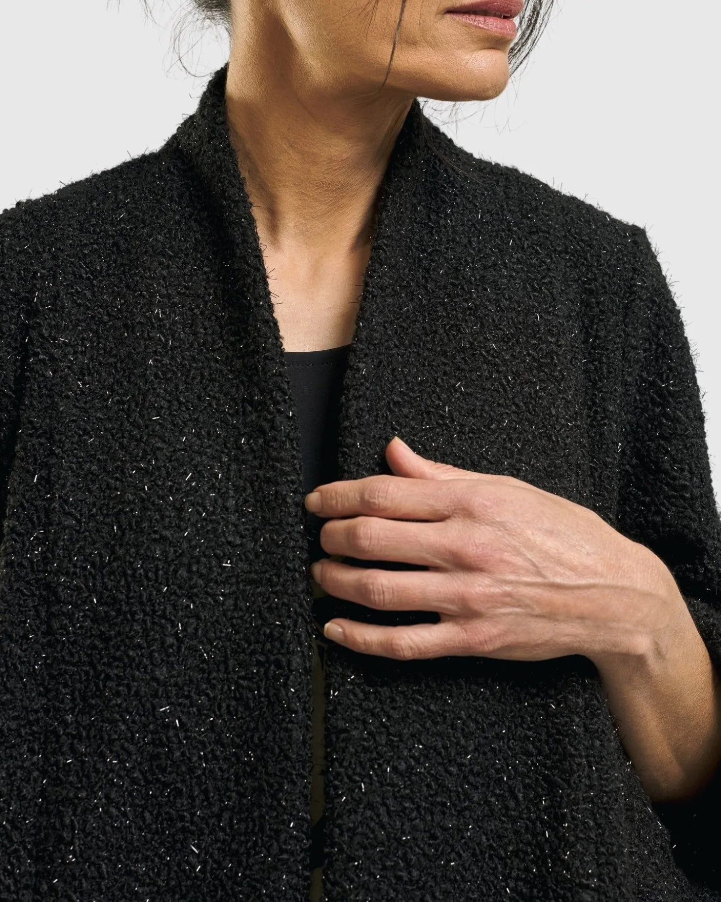 Women Alembika Sagittarius A-Line Jacket, Charcoal