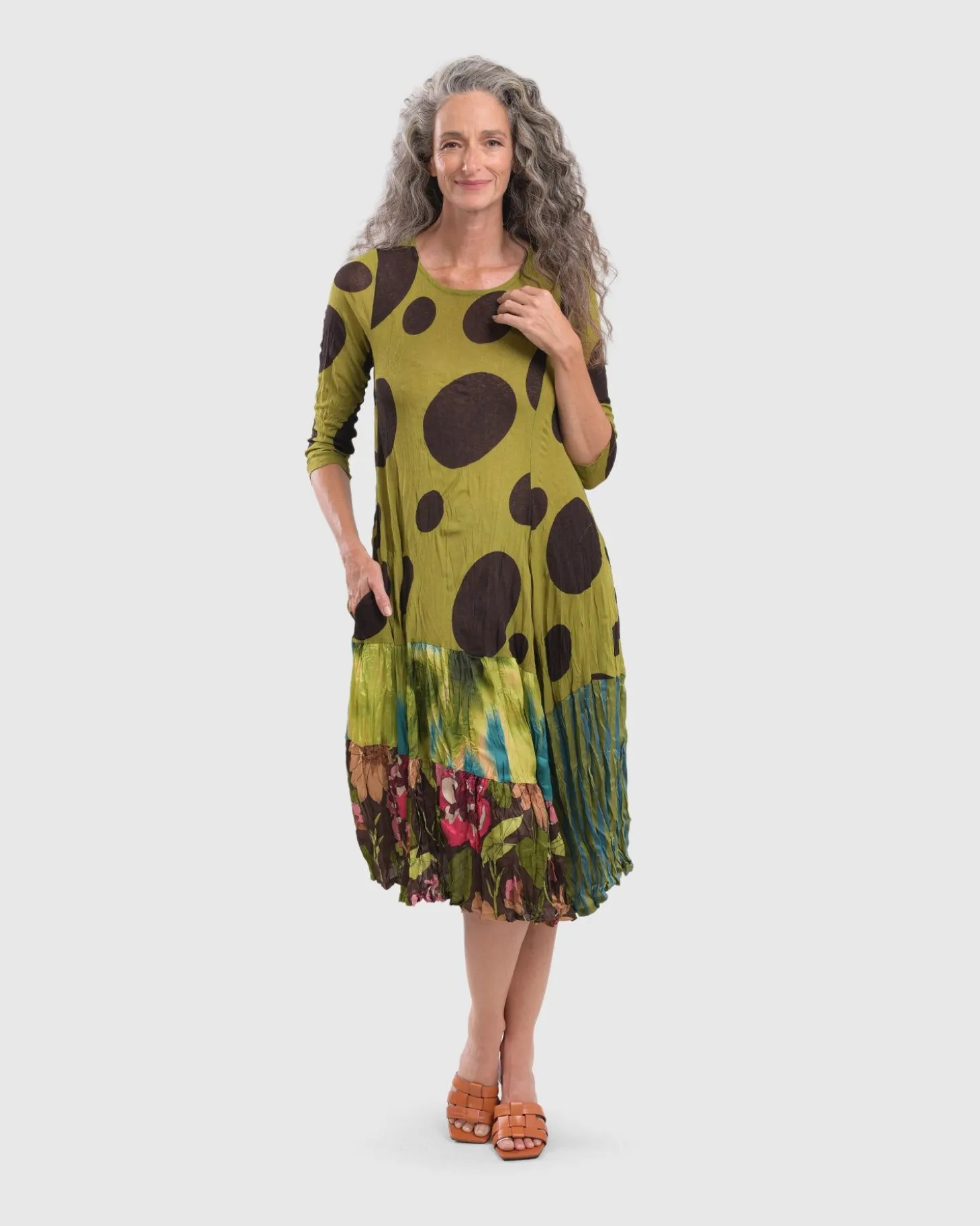 Women Alembika Sara Swing Dress, Olive