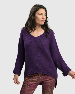 Women Alembika Siesta Oversized Sweater, Purple