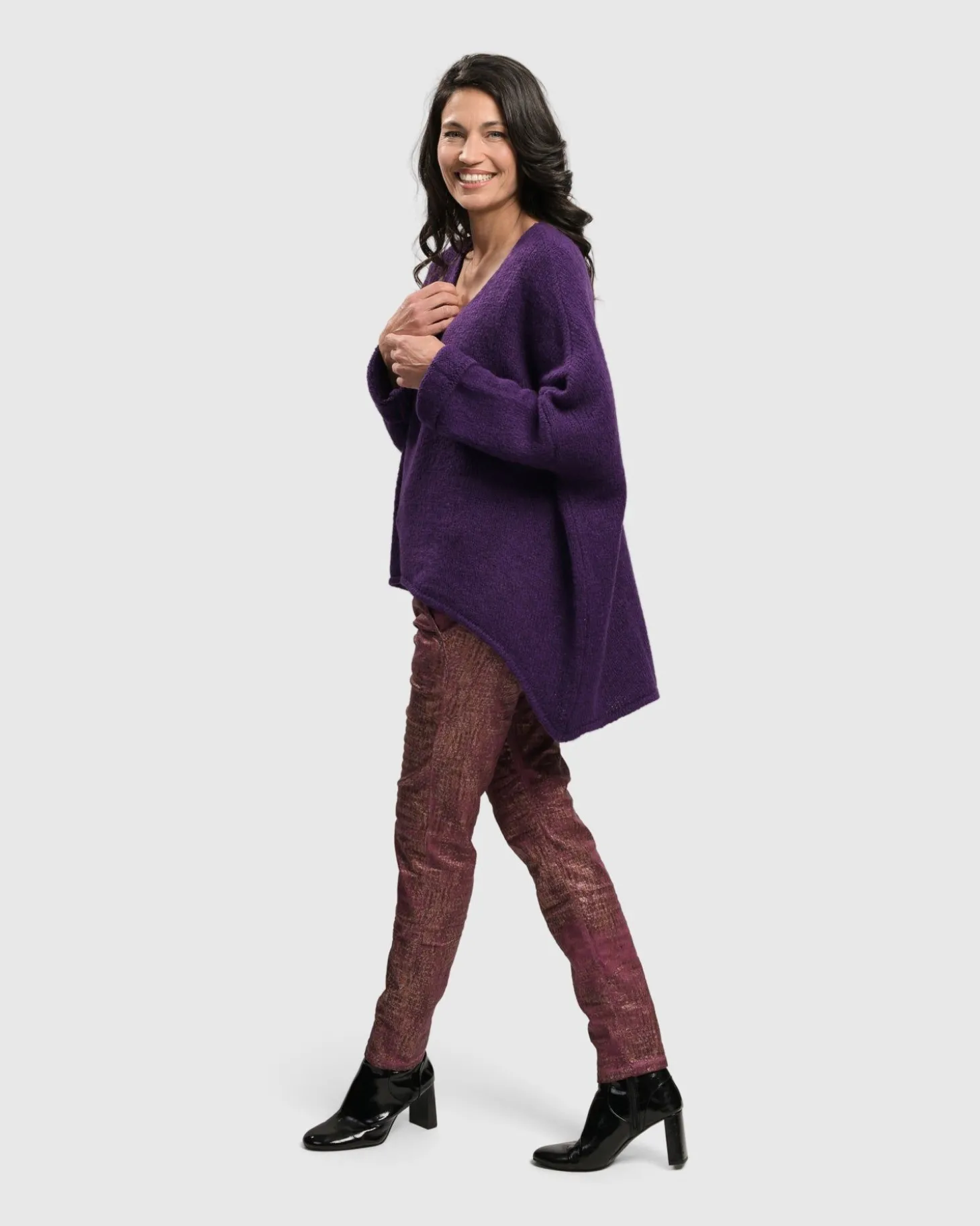 Women Alembika Siesta Oversized Sweater, Purple