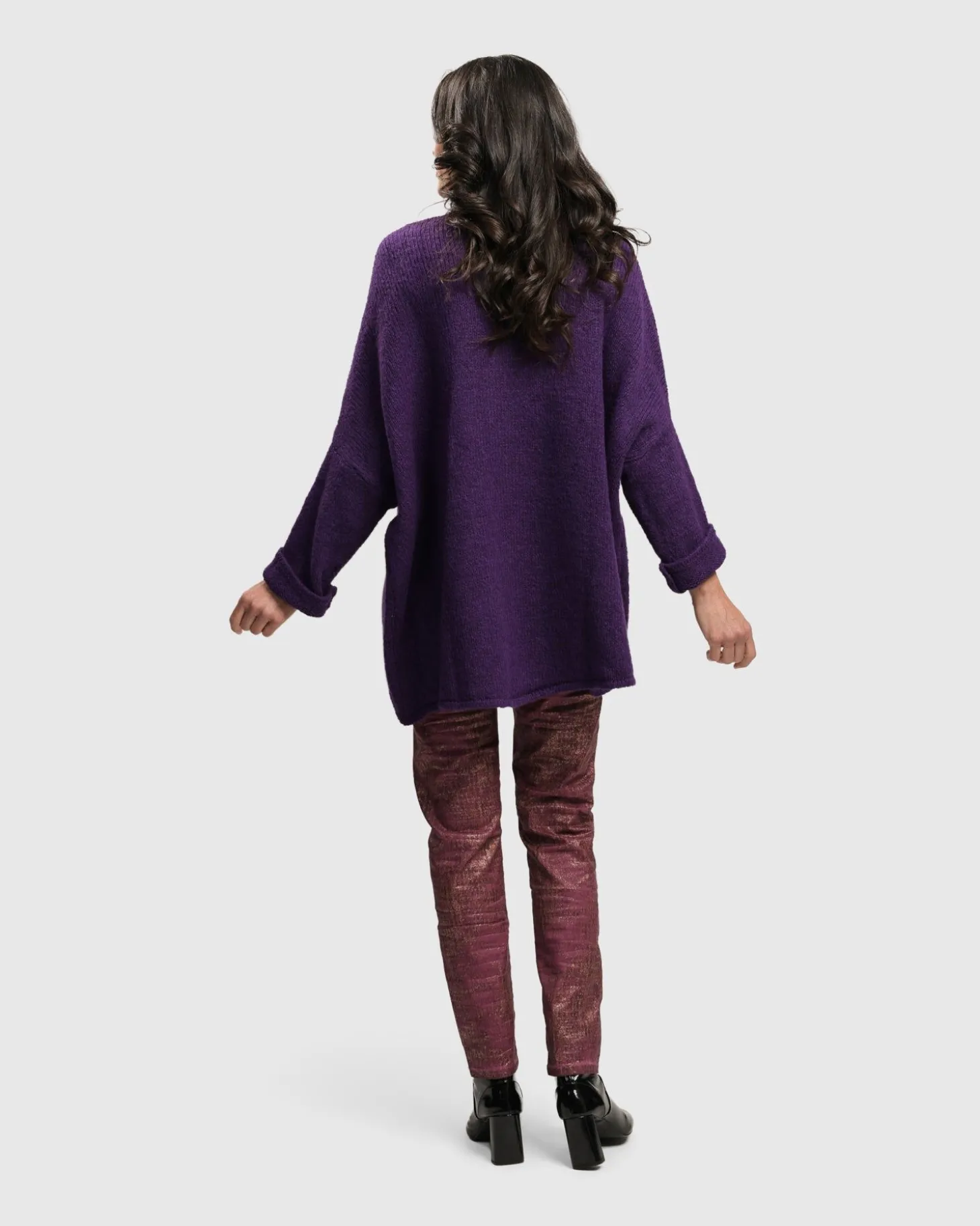 Women Alembika Siesta Oversized Sweater, Purple