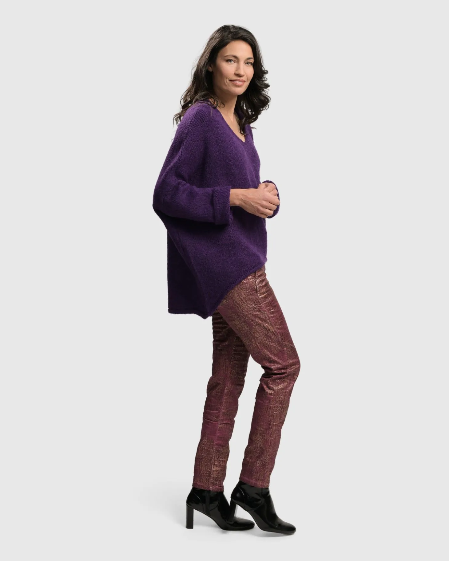 Women Alembika Siesta Oversized Sweater, Purple