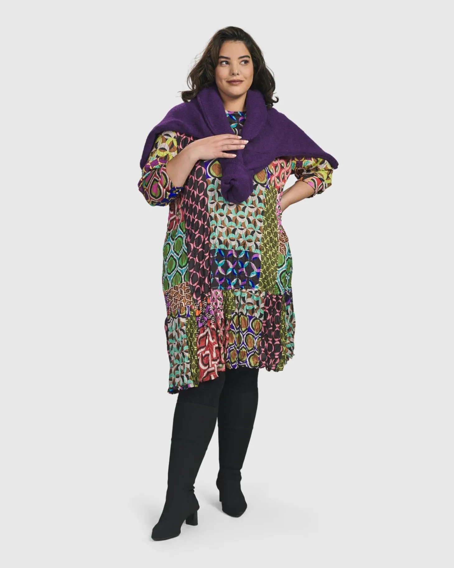 Women Alembika Siesta Oversized Sweater, Purple