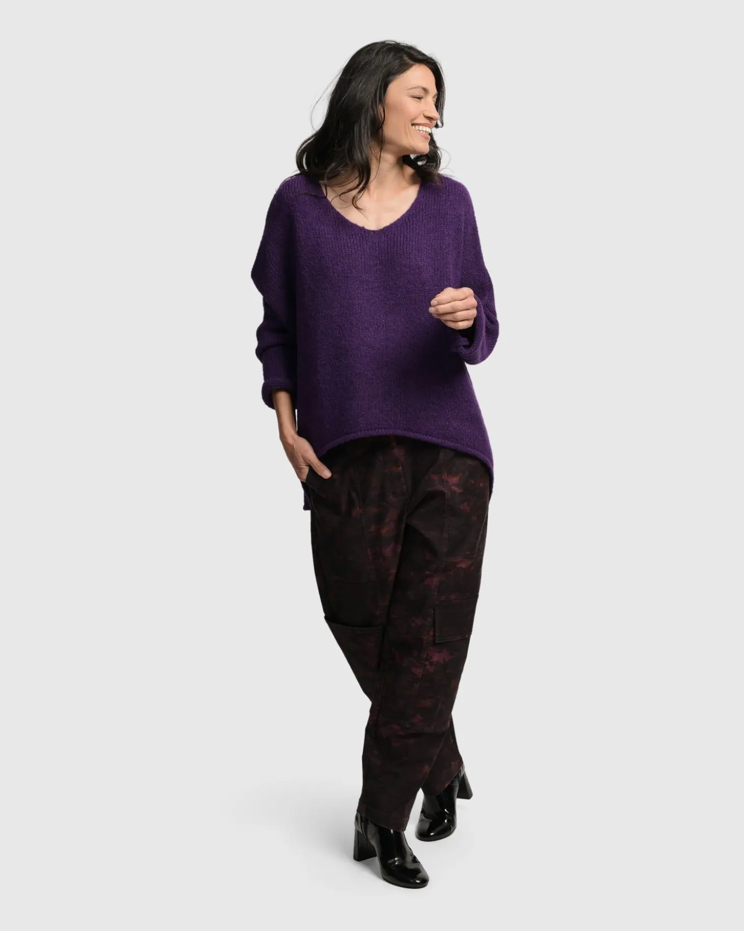 Women Alembika Siesta Oversized Sweater, Purple