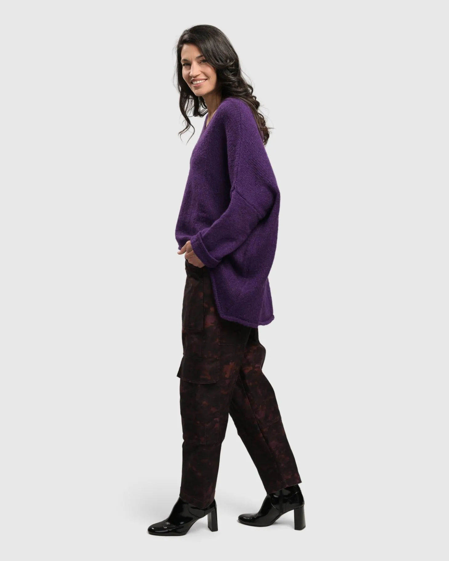 Women Alembika Siesta Oversized Sweater, Purple