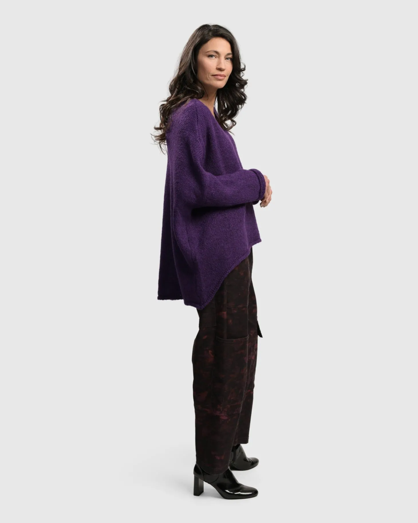 Women Alembika Siesta Oversized Sweater, Purple