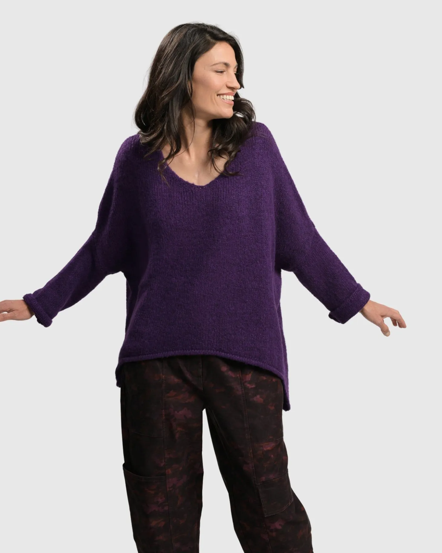 Women Alembika Siesta Oversized Sweater, Purple