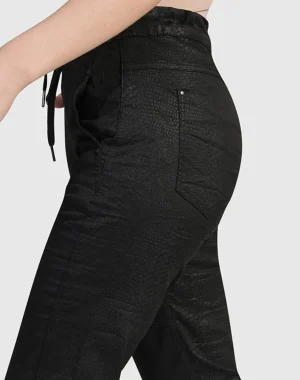 Women Alembika Snake Iconic Stretch Jeans, Black