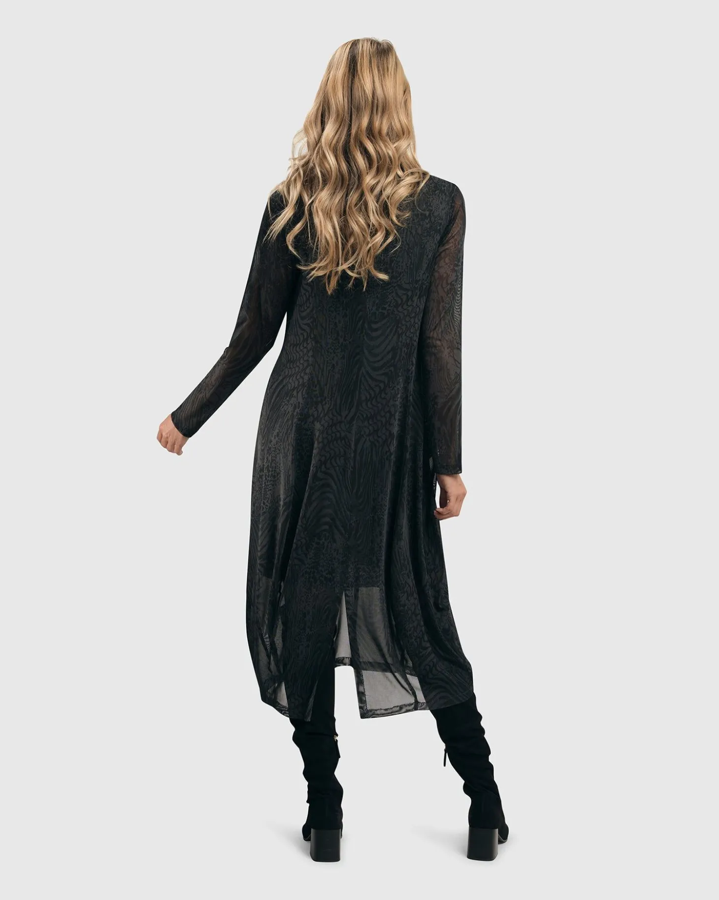 Women Alembika Soft Chiffon Cocoon Dress, Pewter