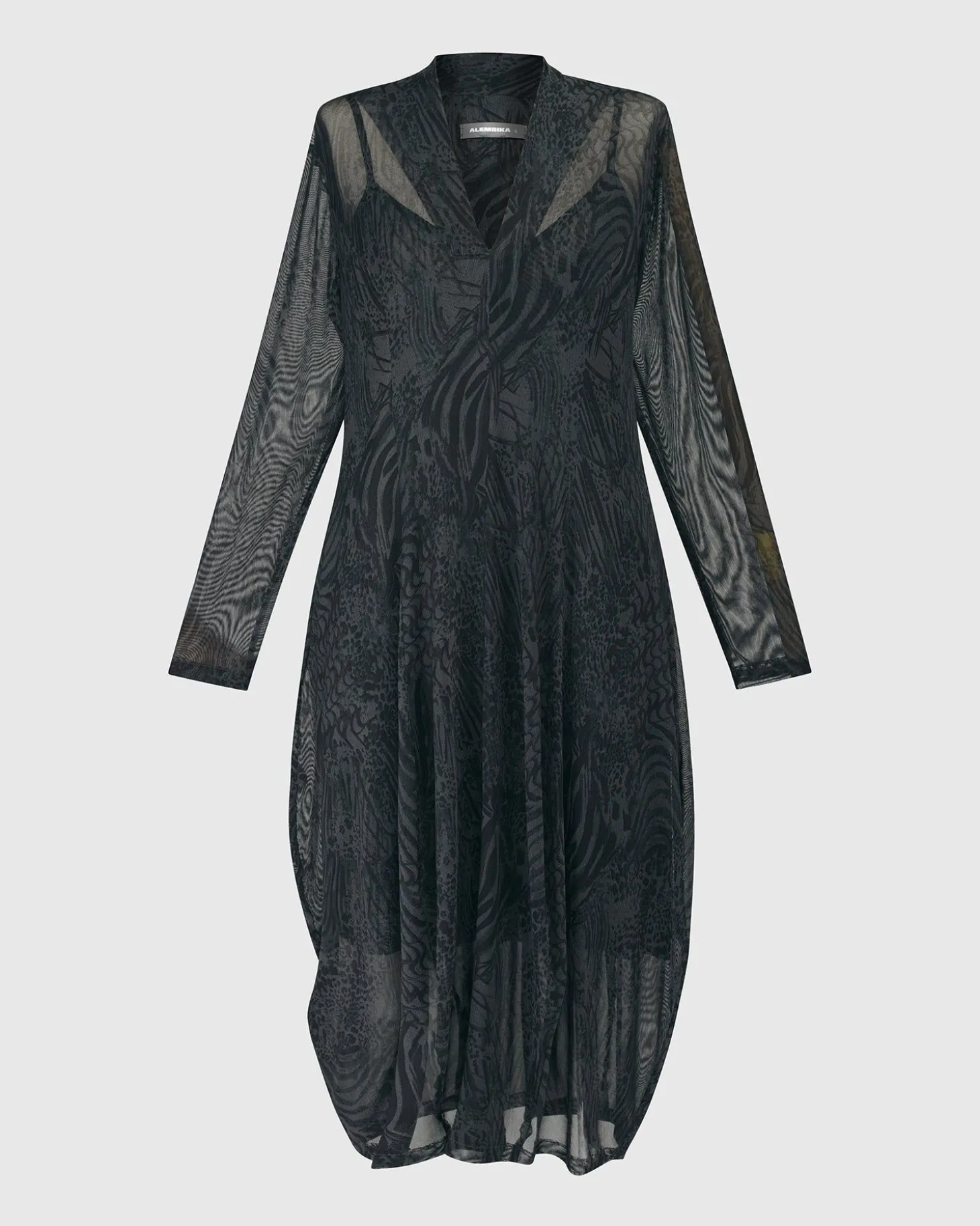 Women Alembika Soft Chiffon Cocoon Dress, Pewter