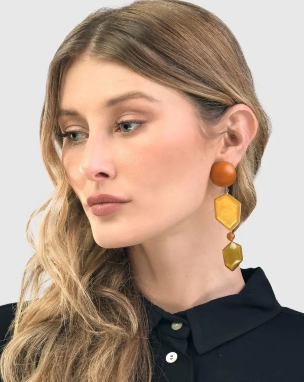 Women Alembika Spice Drop Earrings, Gold Multi