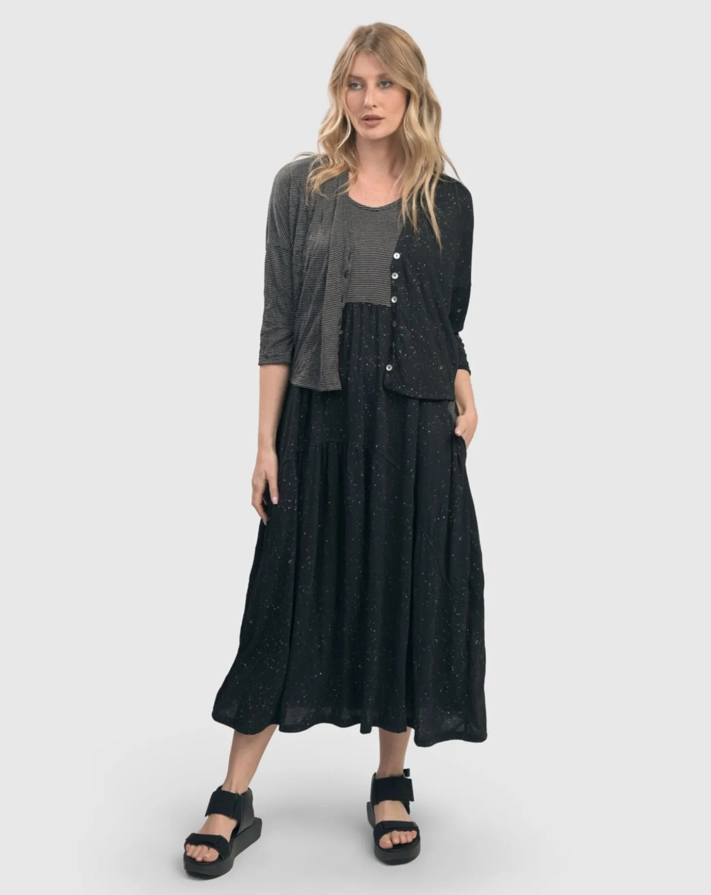 Women Alembika Sprinkle Crinkle Tank Dress, Black