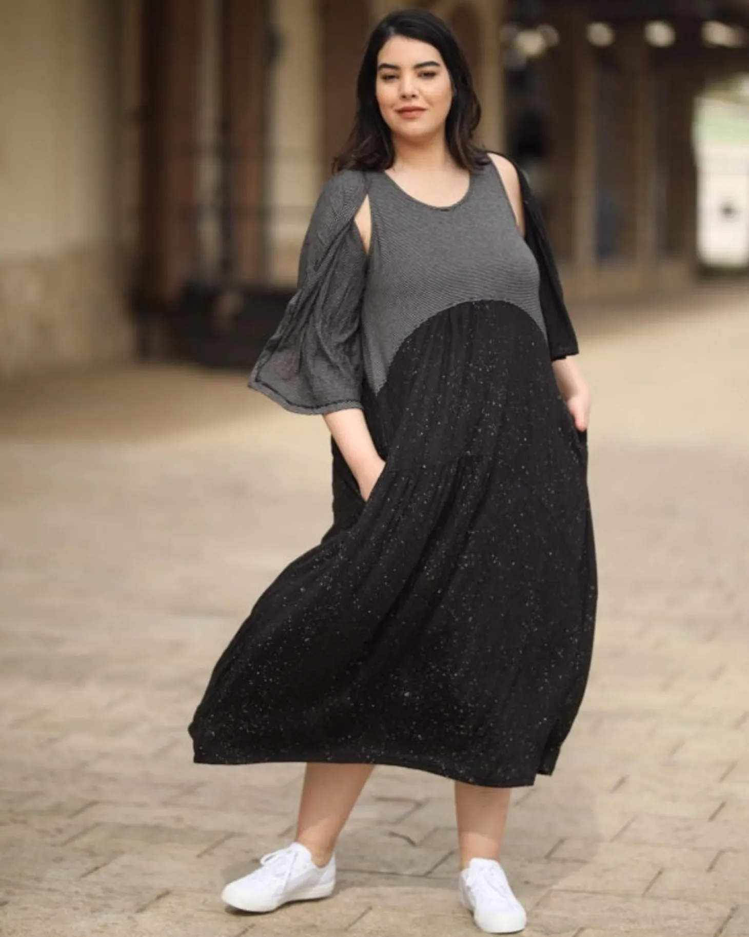 Women Alembika Sprinkle Crinkle Tank Dress, Black