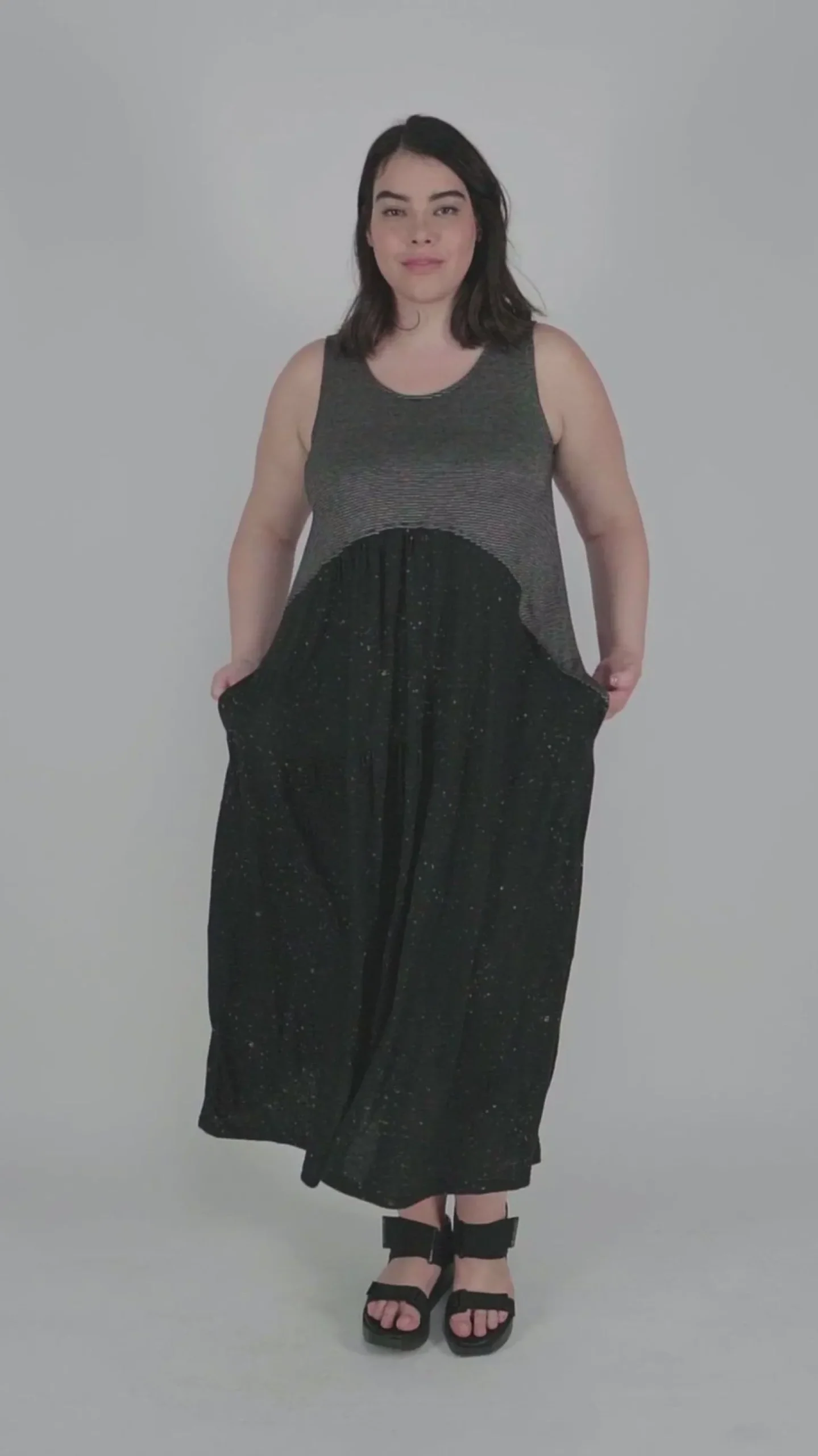 Women Alembika Sprinkle Crinkle Tank Dress, Black
