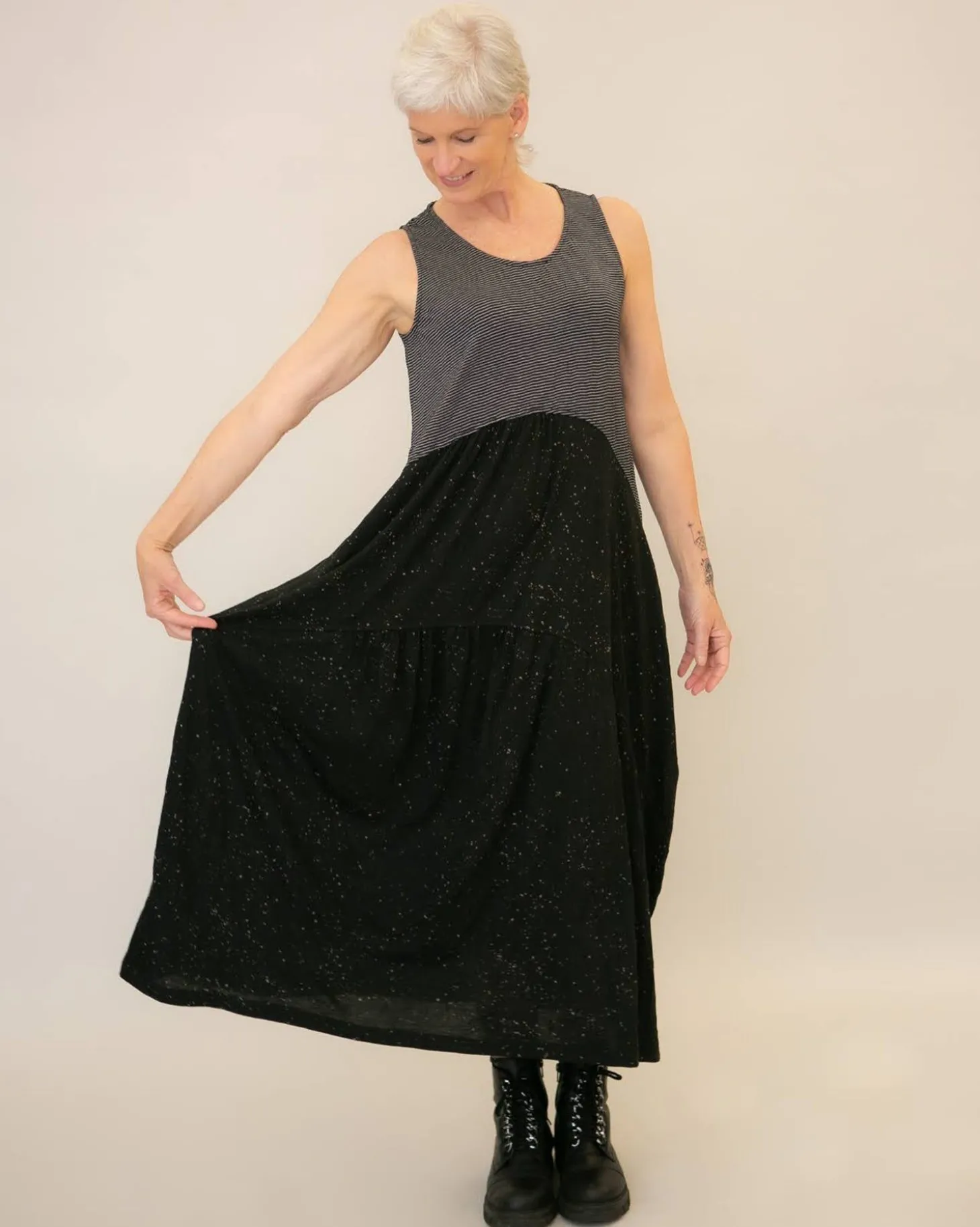 Women Alembika Sprinkle Crinkle Tank Dress, Black