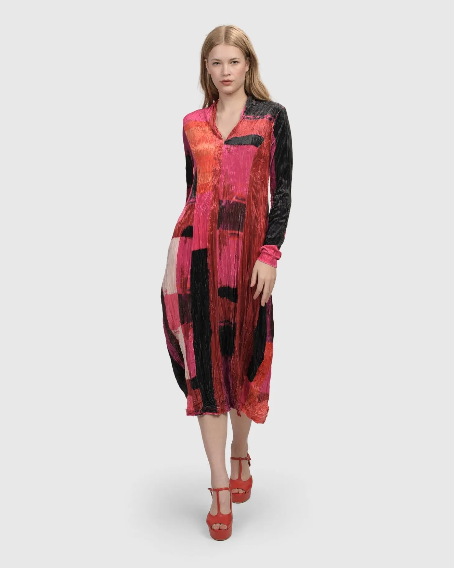 Women Alembika Sunset Strip Cocoon Dress, Magenta