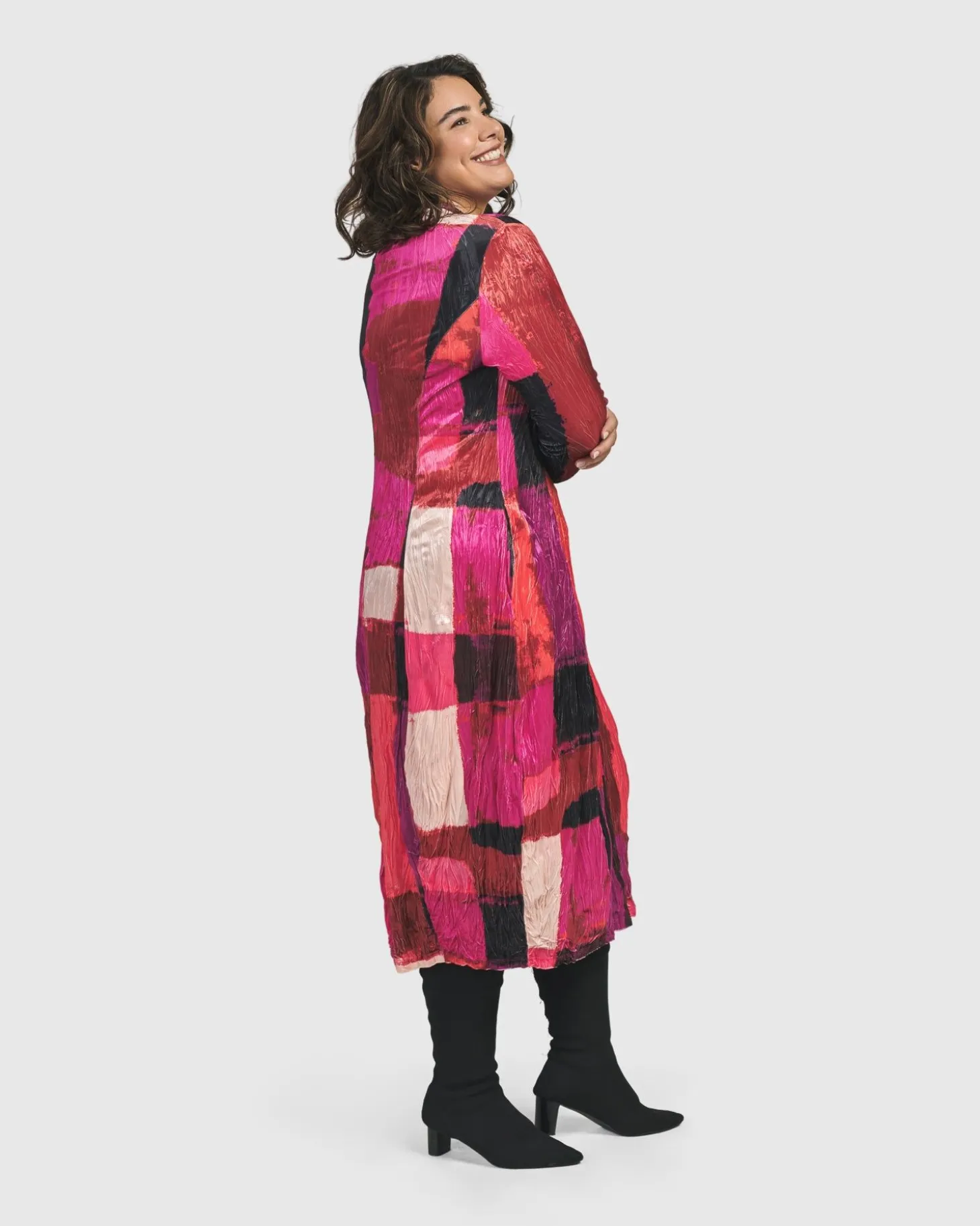 Women Alembika Sunset Strip Cocoon Dress, Magenta