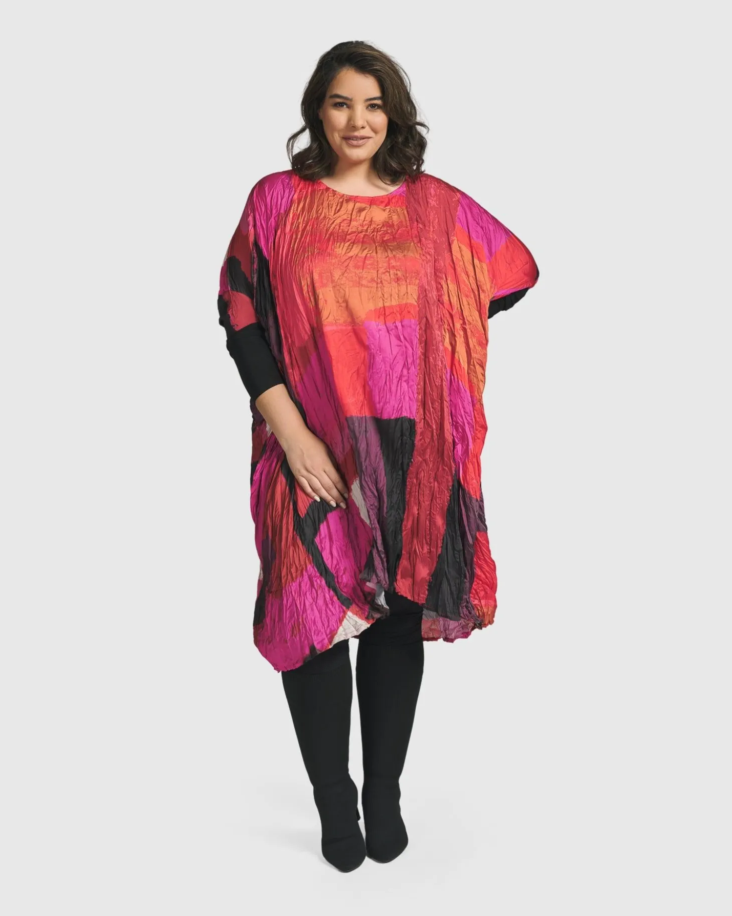 Women Alembika Sunset Strip Muumuu Dress, Magenta