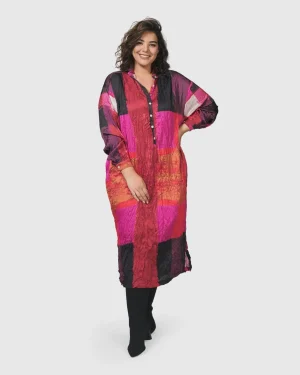 Women Alembika Sunset Strip Shirt Dress, Magenta