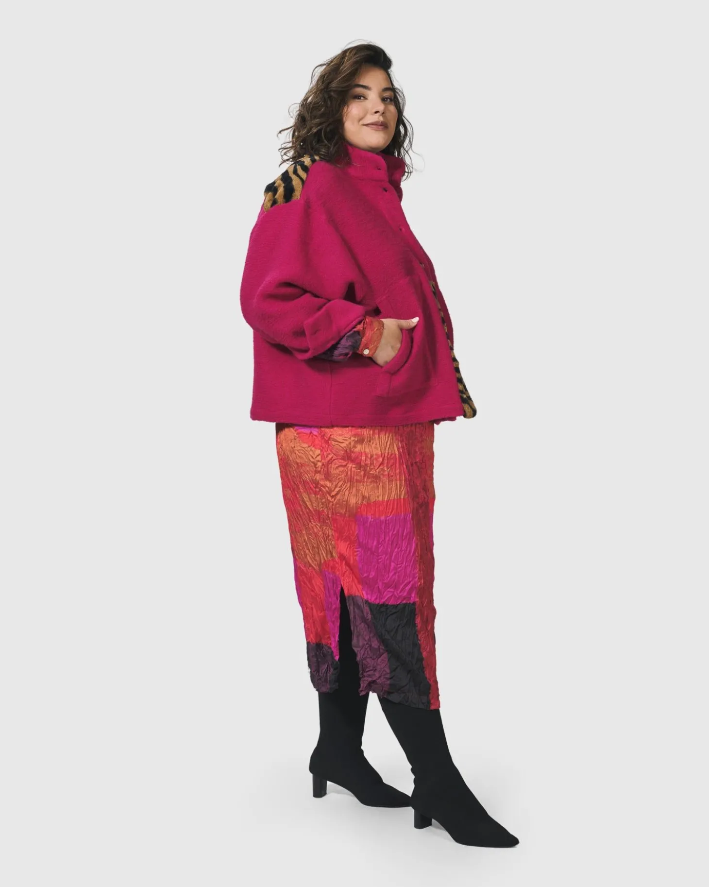 Women Alembika Sunset Strip Shirt Dress, Magenta