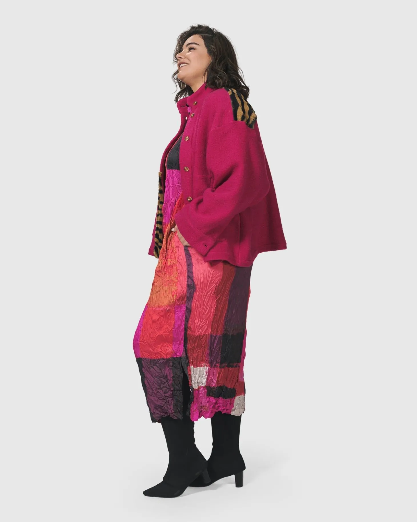 Women Alembika Sunset Strip Shirt Dress, Magenta