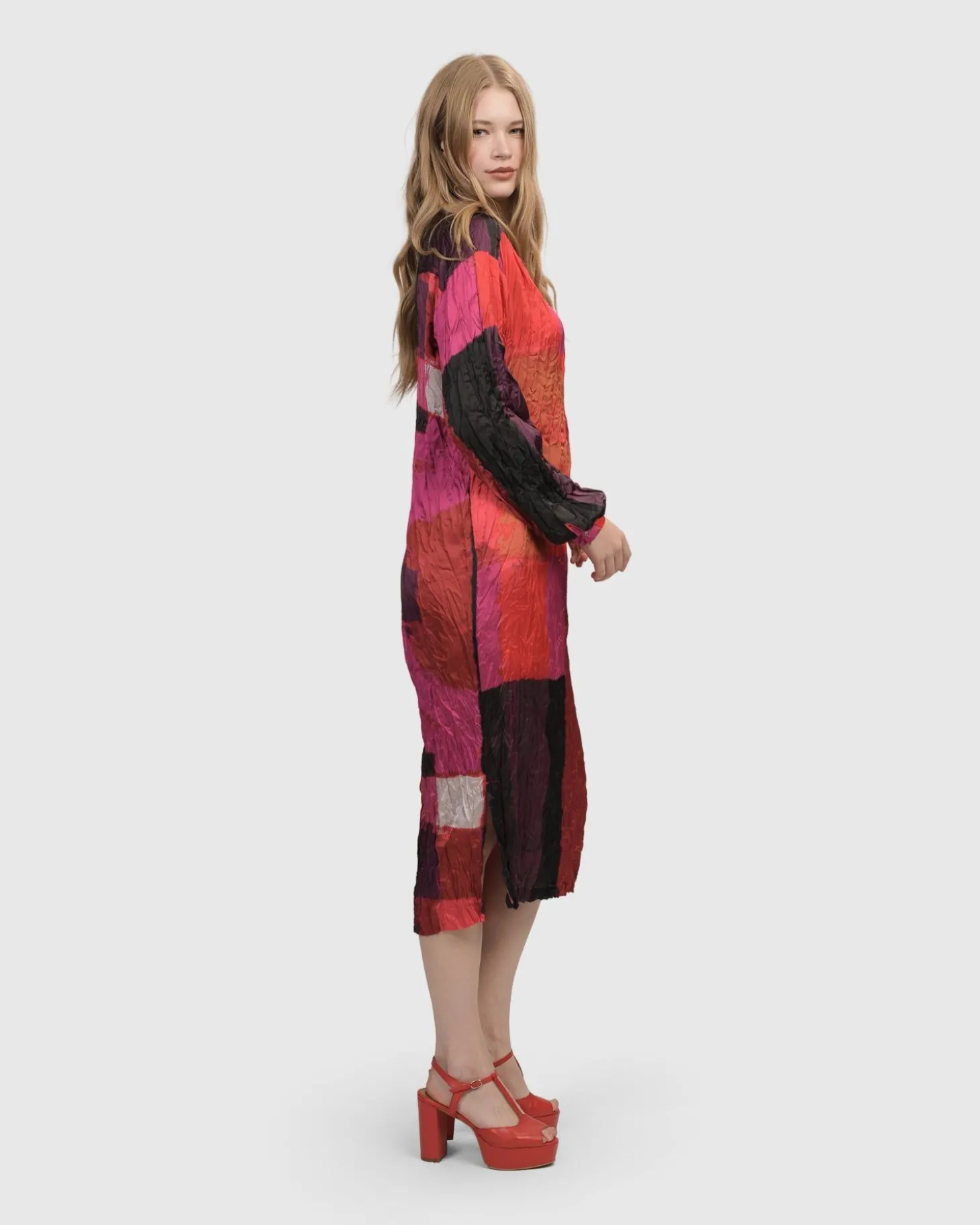 Women Alembika Sunset Strip Shirt Dress, Magenta