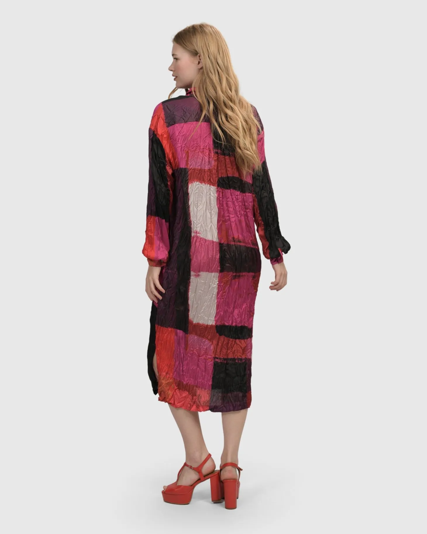 Women Alembika Sunset Strip Shirt Dress, Magenta