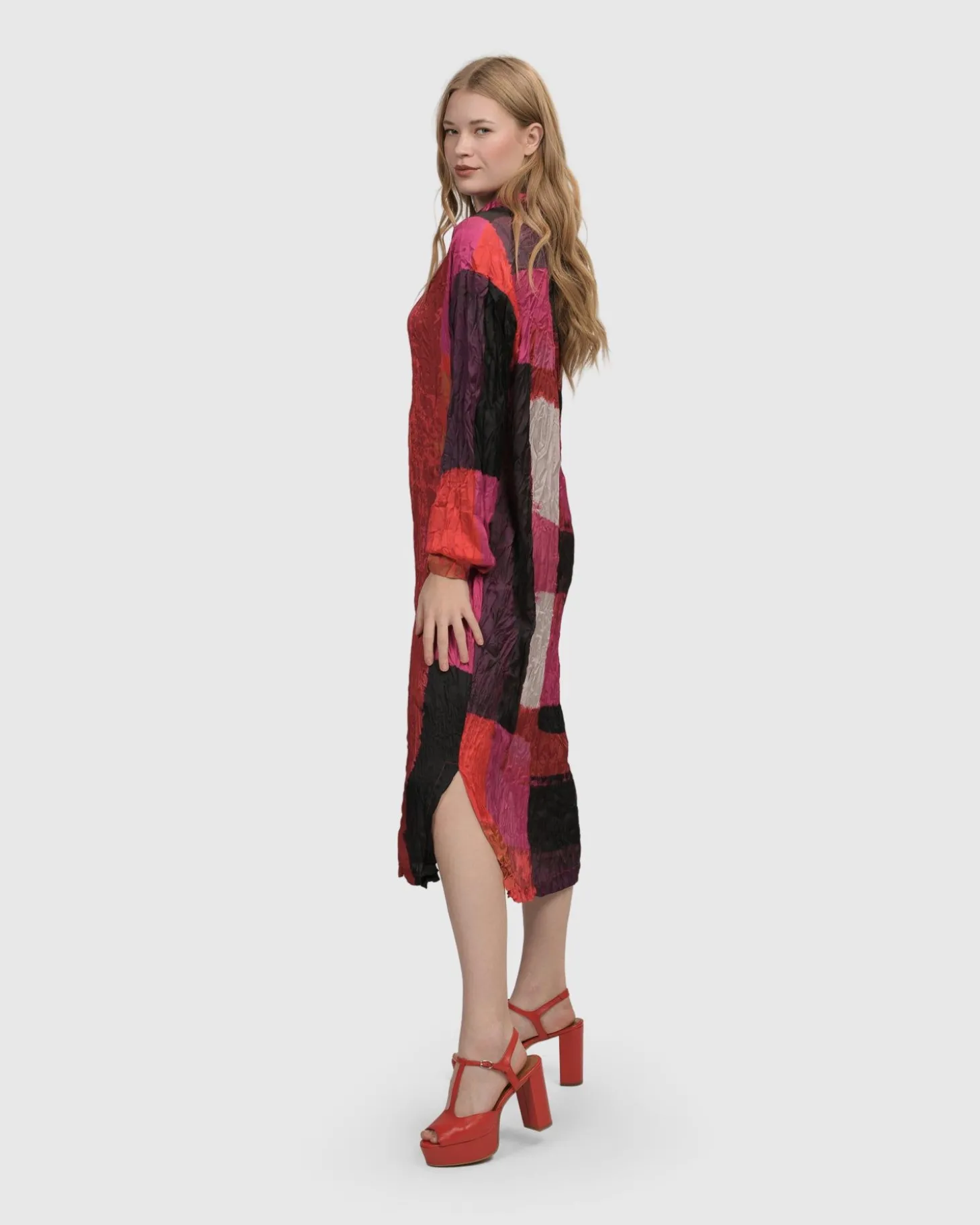 Women Alembika Sunset Strip Shirt Dress, Magenta