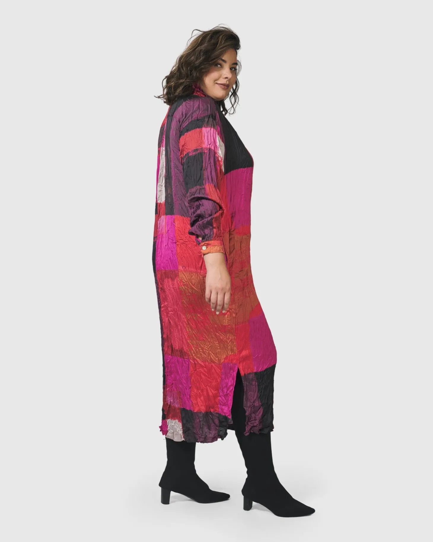 Women Alembika Sunset Strip Shirt Dress, Magenta