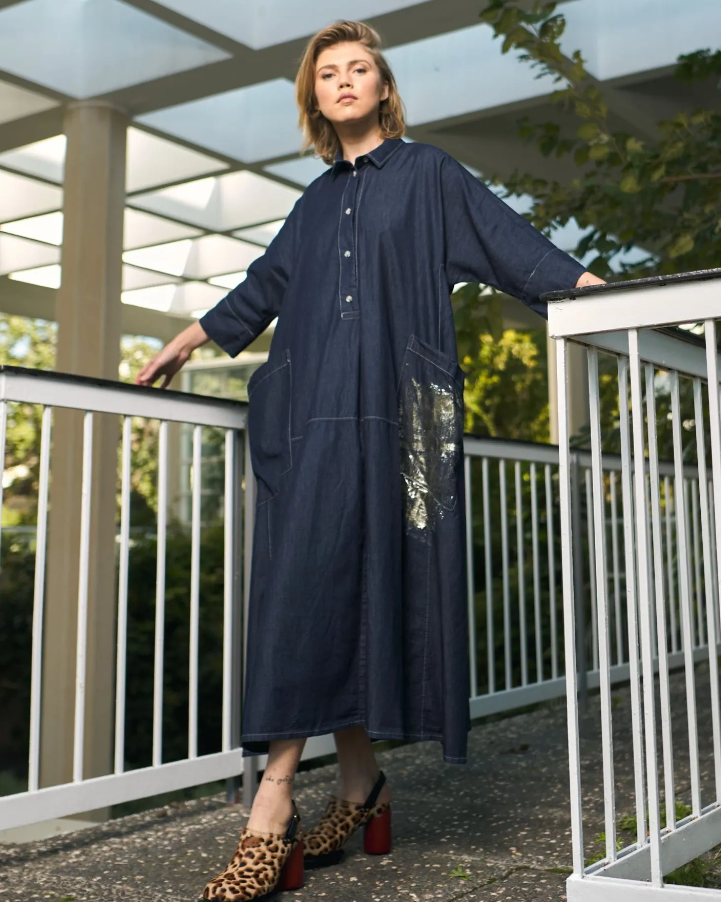 Women Alembika Tacoma Trapeze Dress, Denim