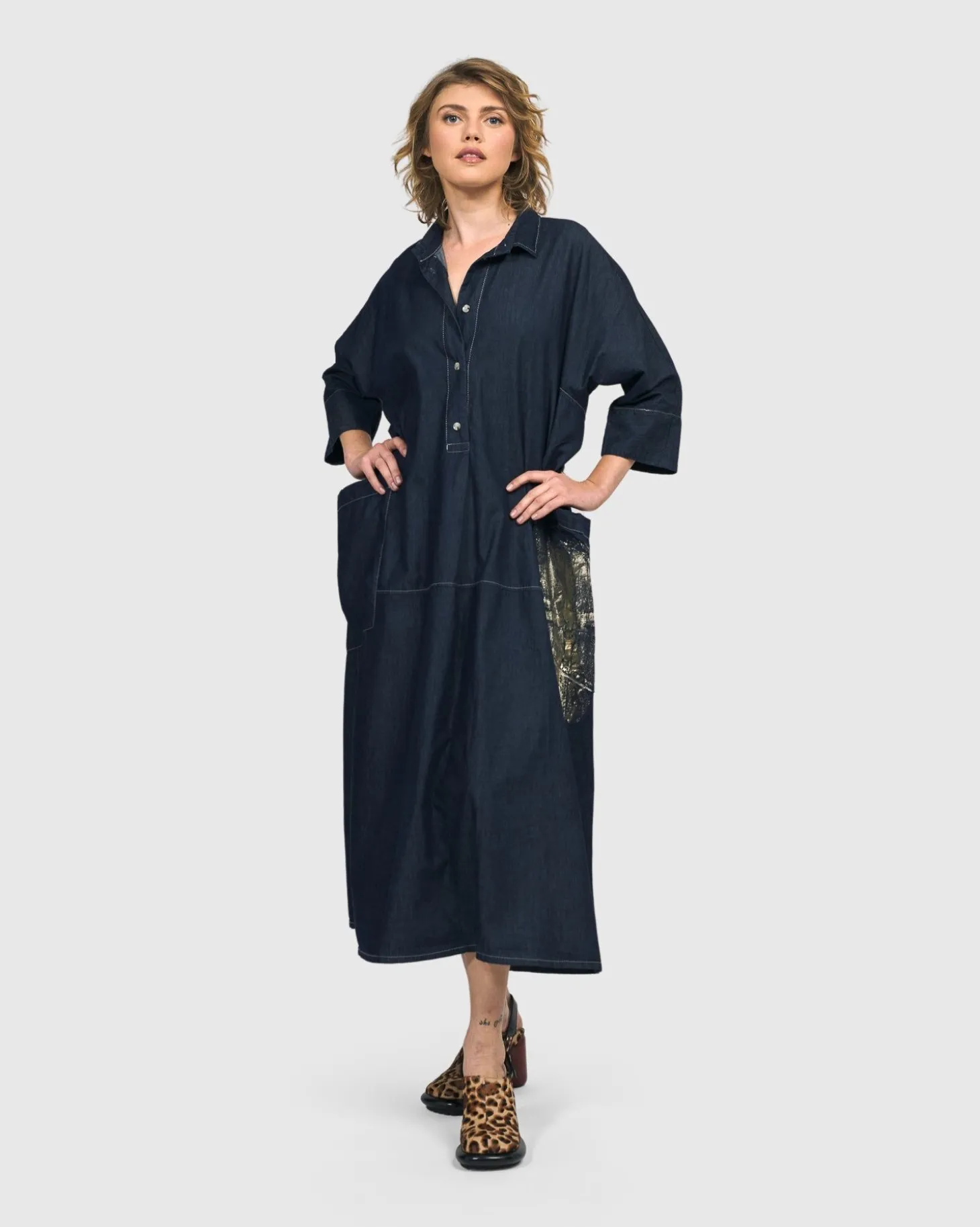 Women Alembika Tacoma Trapeze Dress, Denim