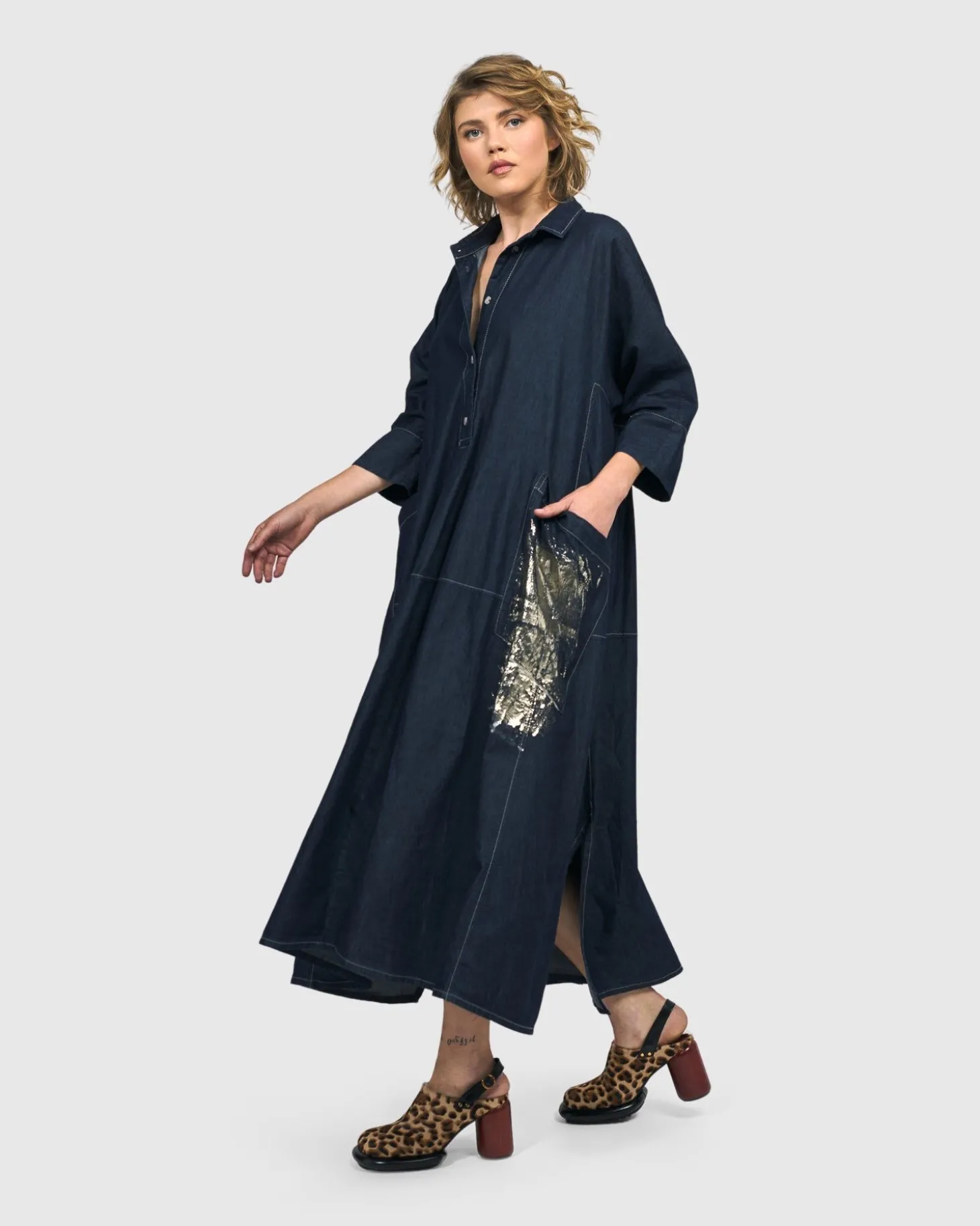 Women Alembika Tacoma Trapeze Dress, Denim