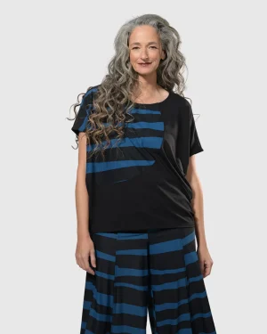 Women Alembika Tekbika Bliss Boxy Top, Ocean