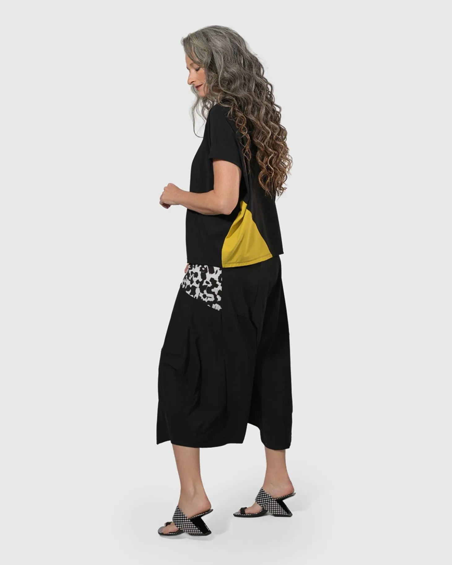 Women Alembika Tekbika Bliss Boxy Top, Yellow/Print