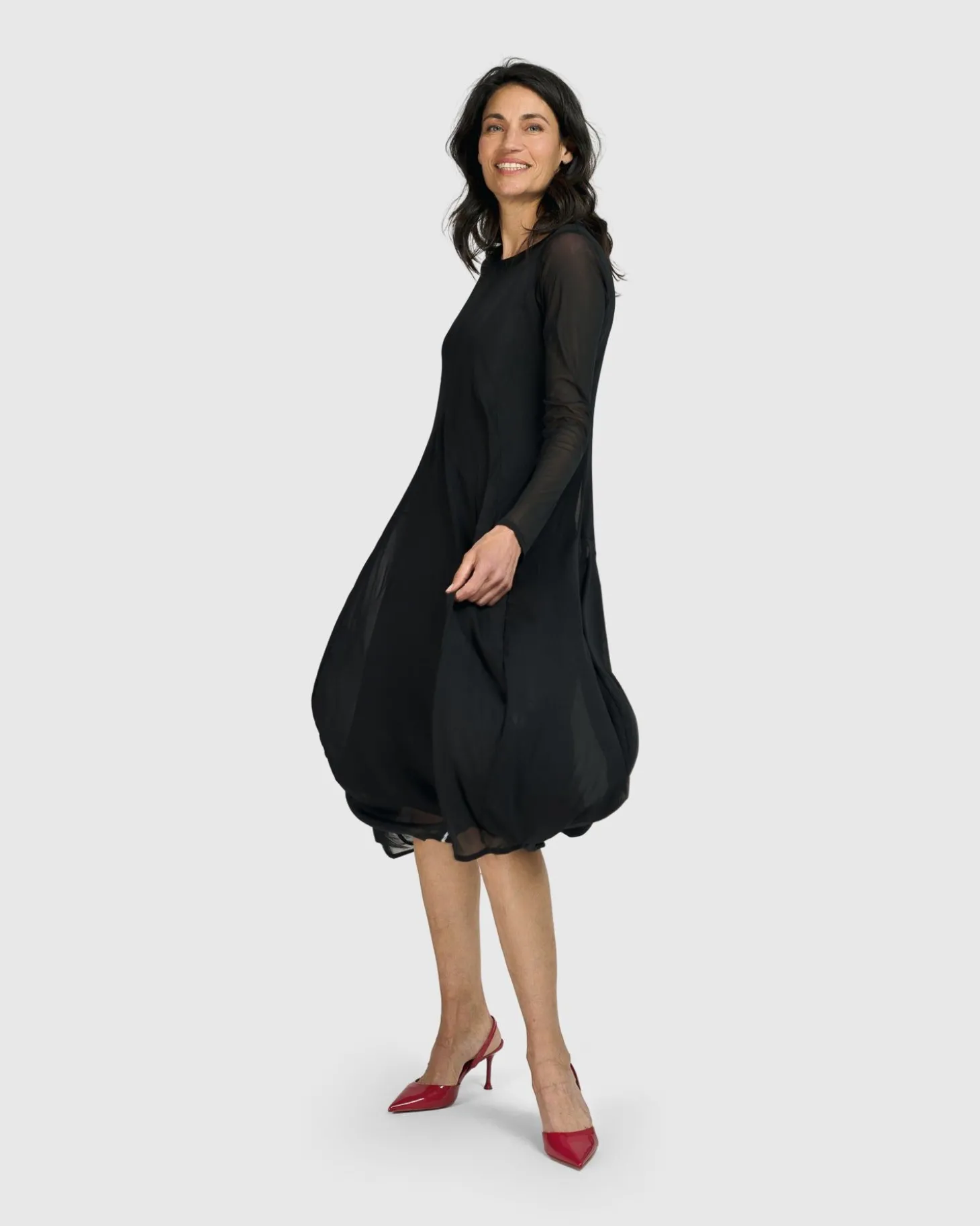 Women Alembika Tekbika Charlotte Crew Cocoon Dress, Tulle