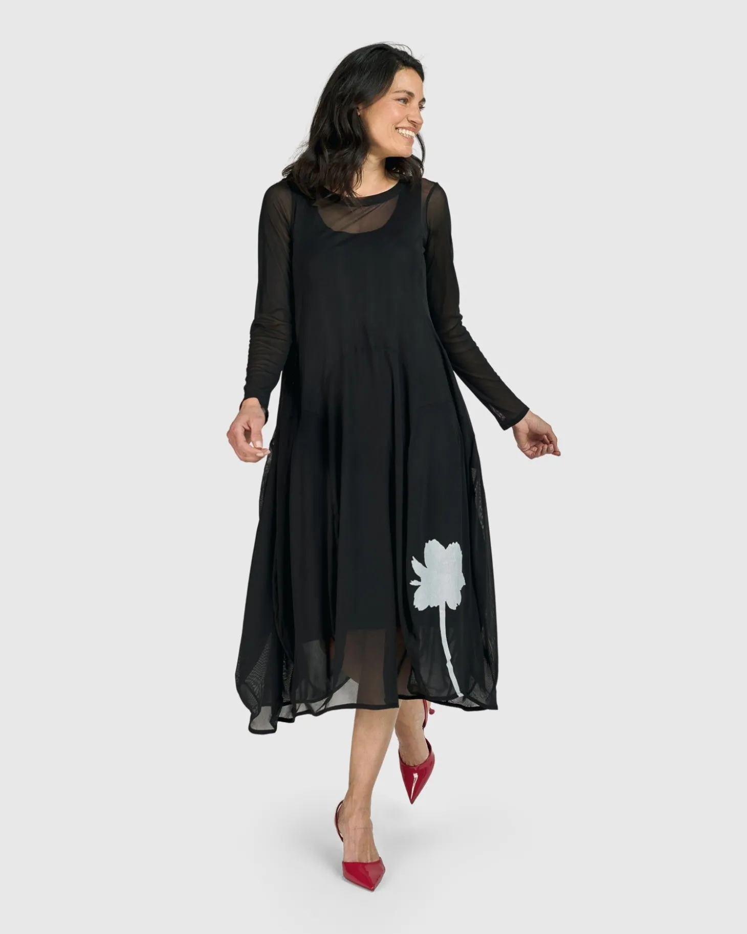 Women Alembika Tekbika Charlotte Crew Cocoon Dress, Tulle