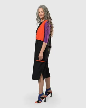 Women Alembika Tekbika Colorblock Crop Cardigan Jacket, Multi