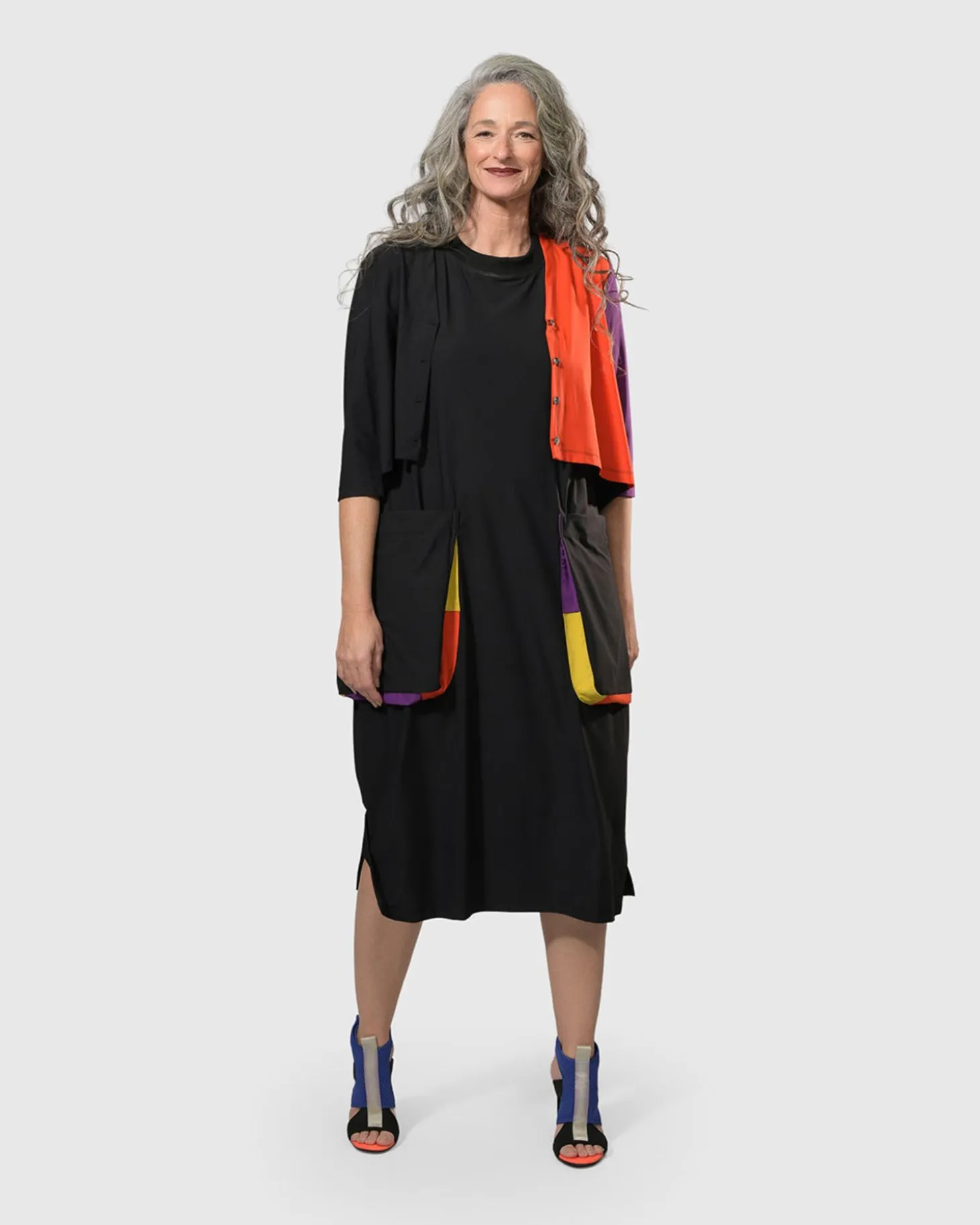 Women Alembika Tekbika Colorblock Crop Cardigan Jacket, Multi