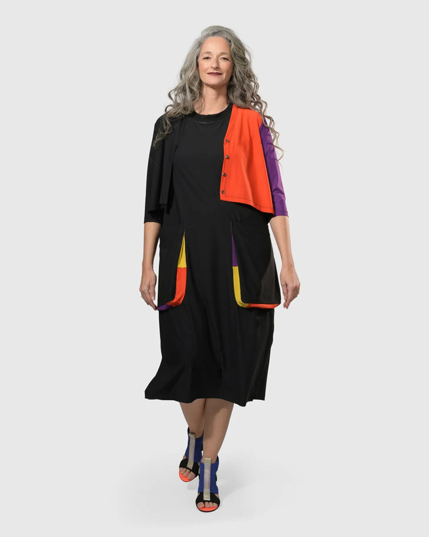Women Alembika Tekbika Colorblock Crop Cardigan Jacket, Multi