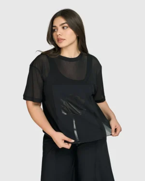 Women Alembika Tekbika Edith Mesh Tee, Flower