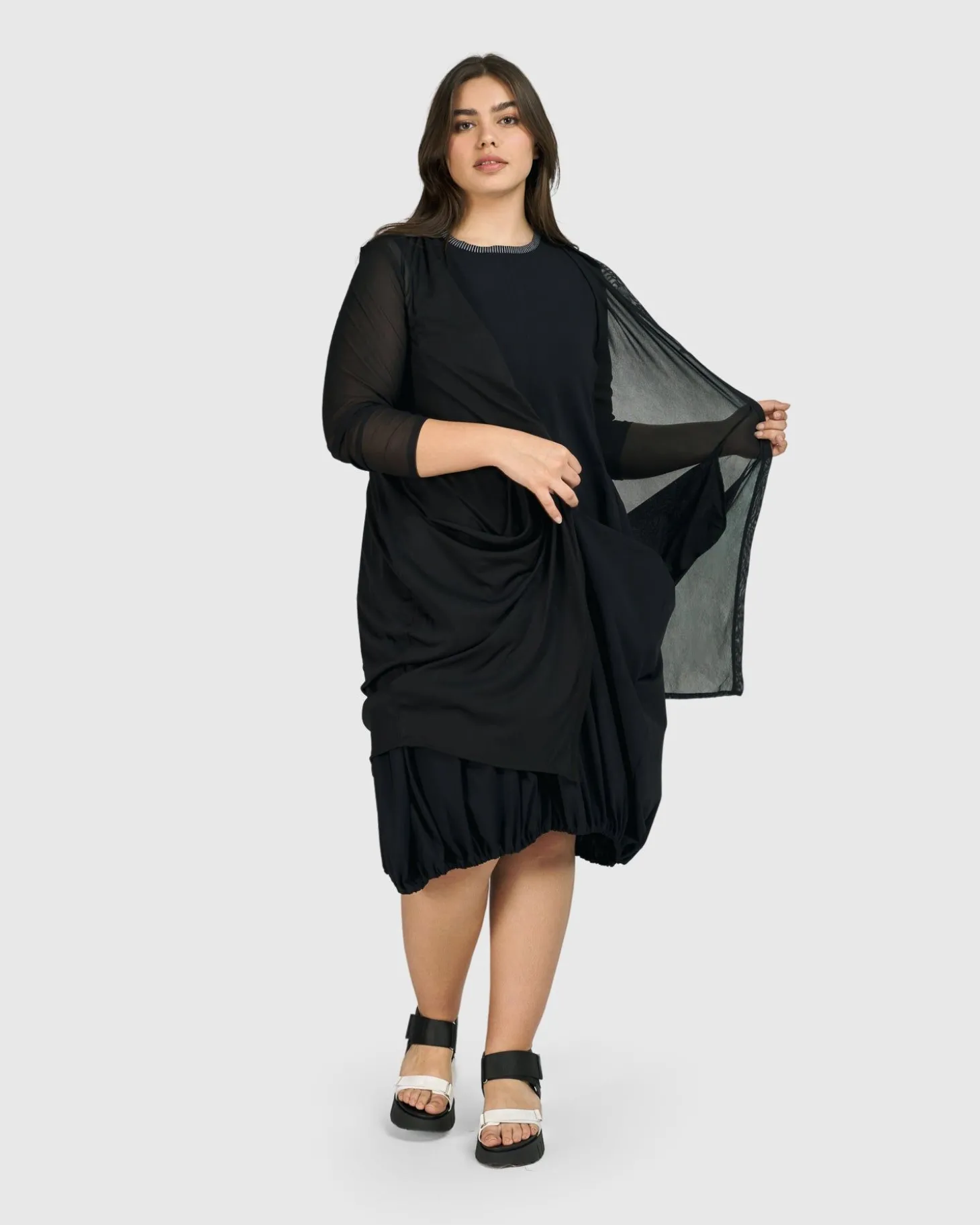 Women Alembika Tekbika Essential Draped Cocoon Jacket, Mesh