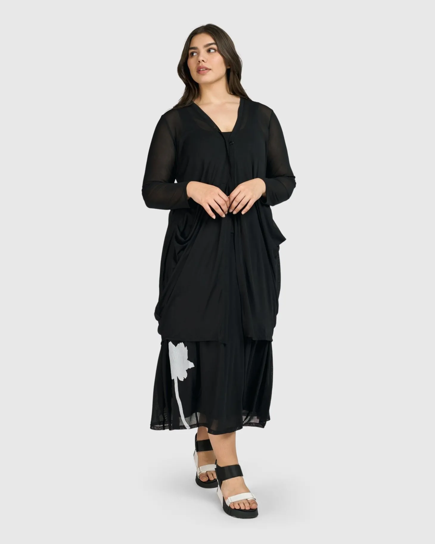 Women Alembika Tekbika Essential Draped Cocoon Jacket, Mesh