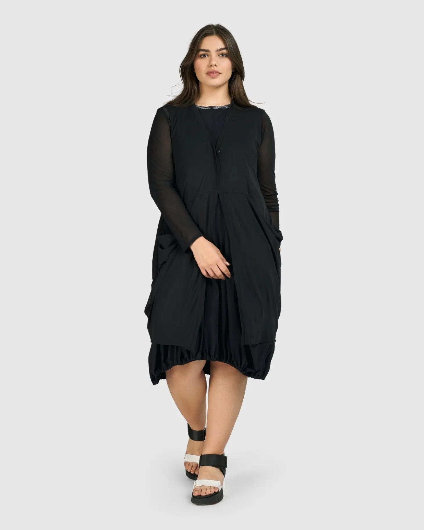 Women Alembika Tekbika Essential Draped Cocoon Jacket, Mesh