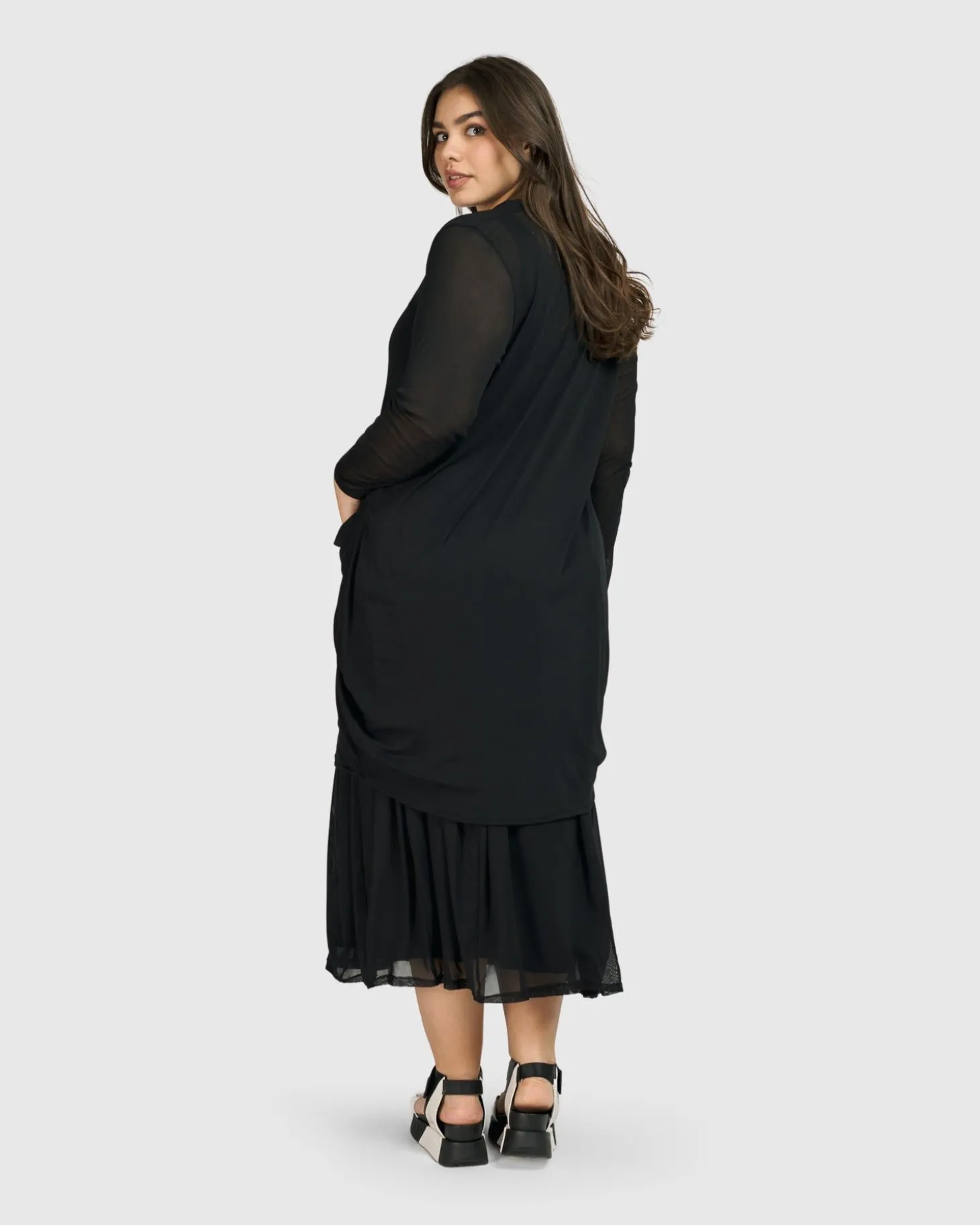 Women Alembika Tekbika Essential Draped Cocoon Jacket, Mesh